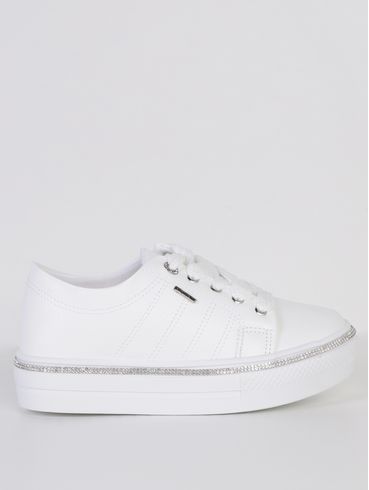 Tênis Casual Feminino BRANCO/PRATA
