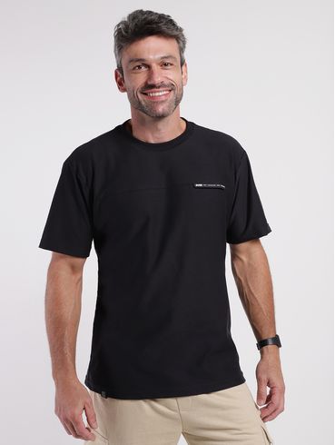 Camiseta Oversized Manga Curta Masculina PRETO