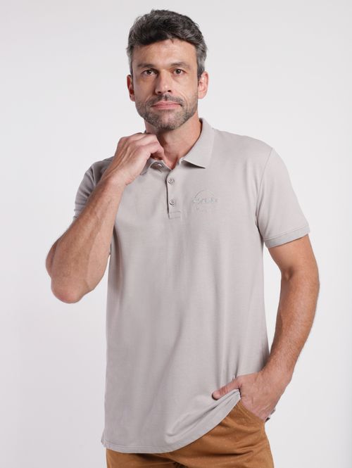 Polo Manga Curta Masculina CINZA CLARO