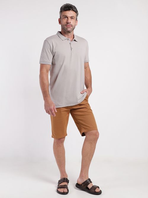 Polo Manga Curta Masculina CINZA CLARO