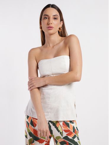 Blusa Tomara que Caia Feminina OFF WHITE
