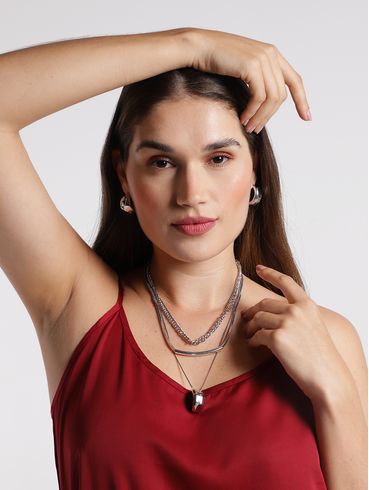 Conjunto Colar e Brinco PRATA