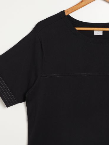 Blusa Manga Curta Plus Size Feminina PRETO