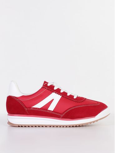 Tênis Jogging Camurça Vizzano Feminino VERMELHO/BRANCO