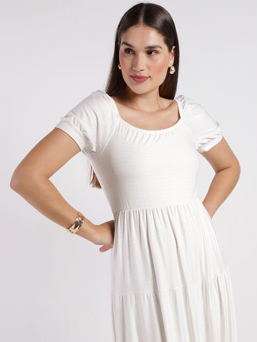 Vestido Midi Autentique Feminino OFF WHITE