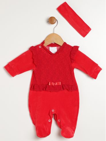 Saída de Maternidade Infantil Para Bebê- VERMELHO