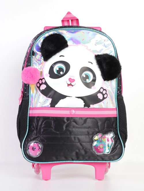 Mochila Escolar com Rodinhas Infantil PRETO