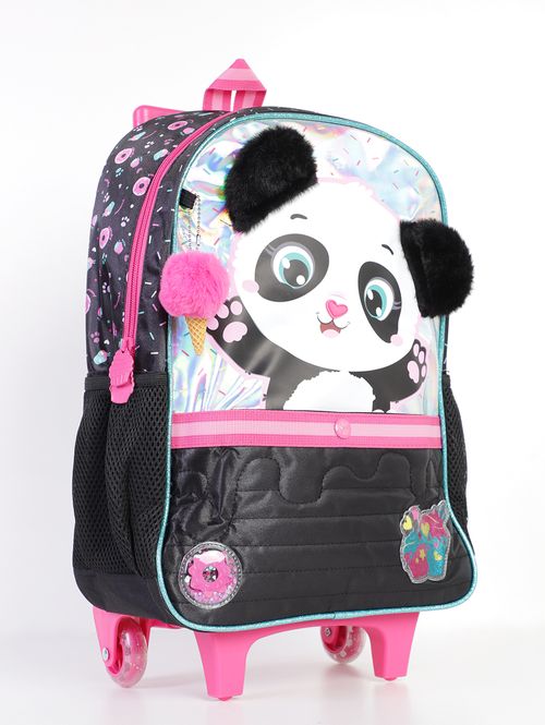 Mochila Escolar com Rodinhas Infantil PRETO