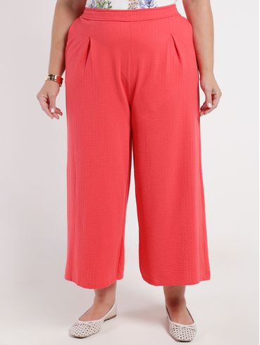 Calça Pantacourt Plus Size Feminina VERMELHO