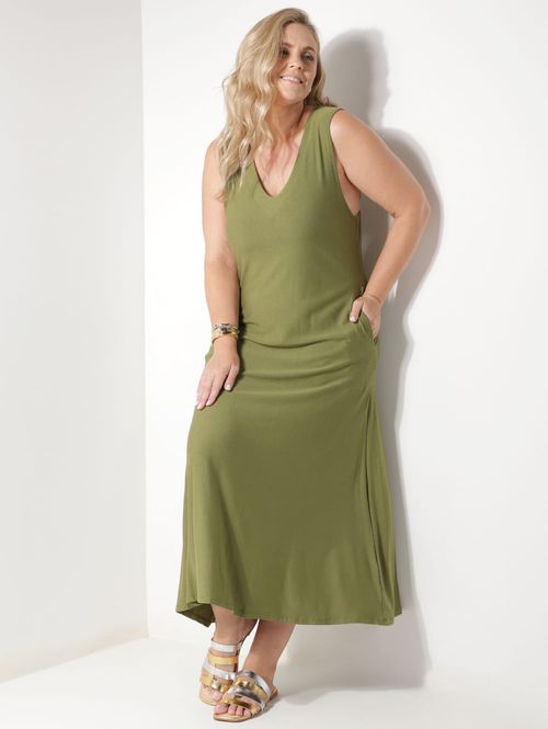 Vestido Autentique Plus Size Feminino VERDE