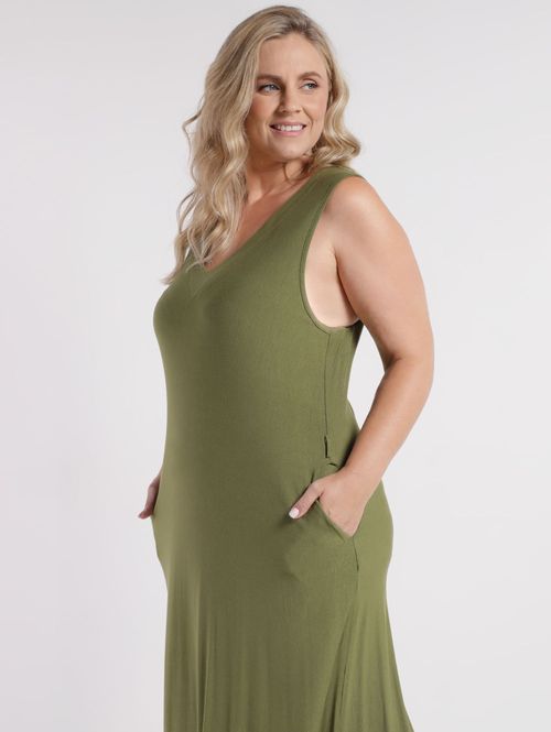 Vestido Autentique Plus Size Feminino VERDE