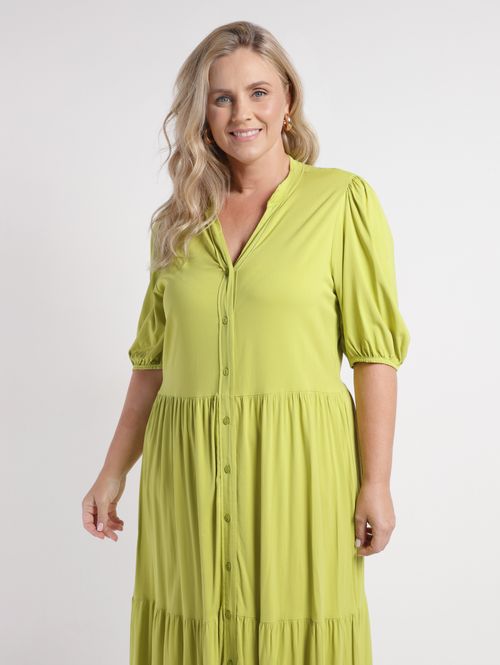 Vestido Chemise Plus Size Feminino VERDE