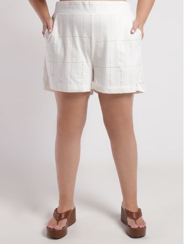 Short Plus Size Feminin0 OFF WHITE
