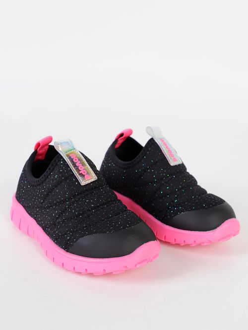 Tênis Novopé Infantil Para Bebê Menina - PRETO/PINK