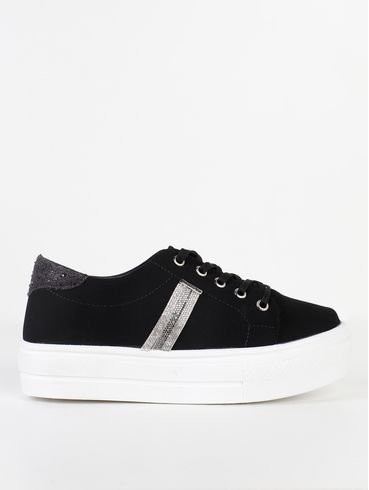 Tênis Casual Feminino PRETO/PRATA