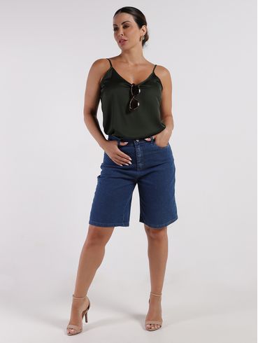 Bermuda Jeans Sawary Feminina AZUL