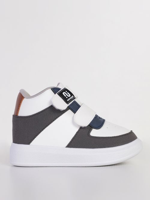 Tênis Casual Cano Alto Infantil Para Menino - BRANCO/MARINHO