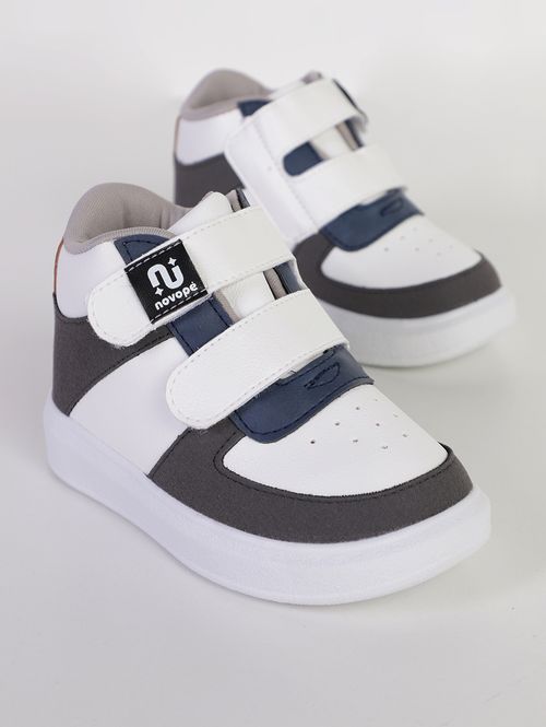 Tênis Casual Cano Alto Infantil Para Menino - BRANCO/MARINHO