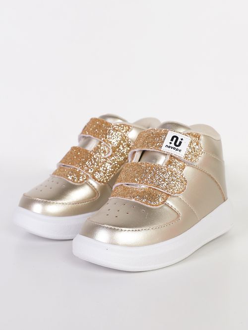 Tênis Casual Cano Alto Infantil Para Menina - DOURADO