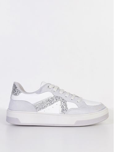 Tênis Casual Feminino BRANCO/PRATA