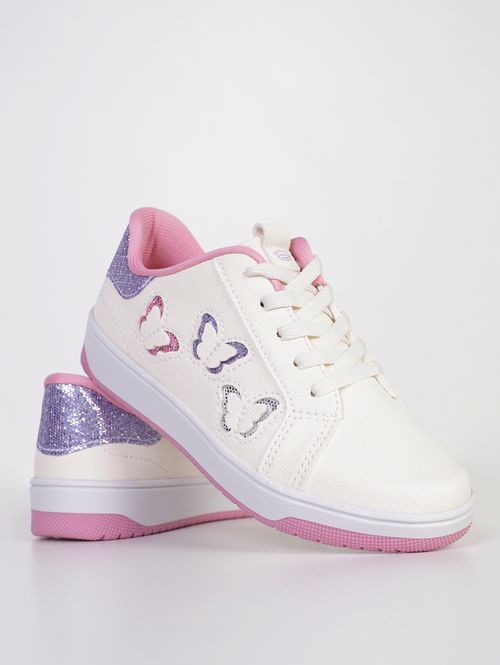Tênis Juvenil Para Menina - OFF WHITE/ROSA