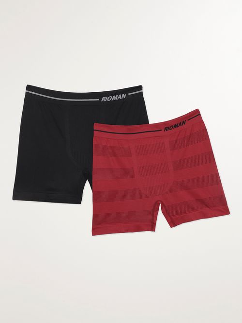 Kit com 02 Cuecas Boxer Masculinas Vinho/Preto