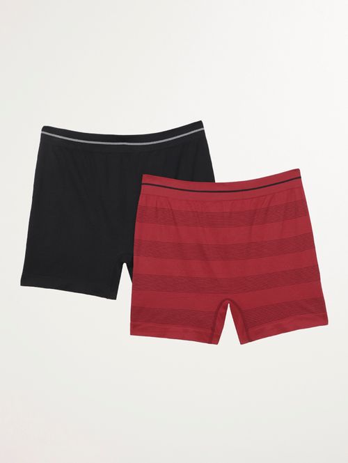 Kit com 02 Cuecas Boxer Masculinas Vinho/Preto