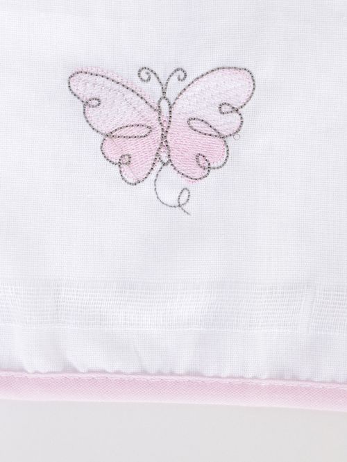 Kit Com 03 Babetes Bordadas Infantil Para Bebê - ROSA