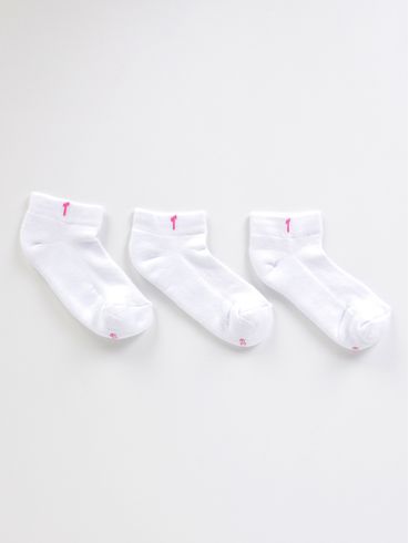 Kit com 03 Meias Cano Curto Trifil Feminina BRANCO