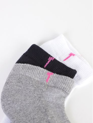 Kit com 03 Meias Cano Curto Trifil Feminina MESCLA/PRETO/BRANCO