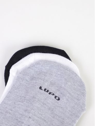 Kit com 03 Meias Lupo Femininas CINZA/BRANCO/PRETO