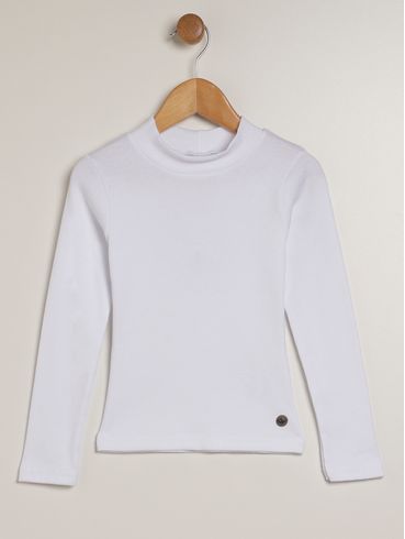Blusa Manga Longa Infantil Para Menina - BRANCO