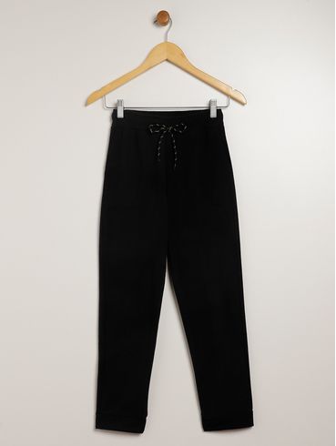 Calça Moletom Juvenil Para Menino - PRETO