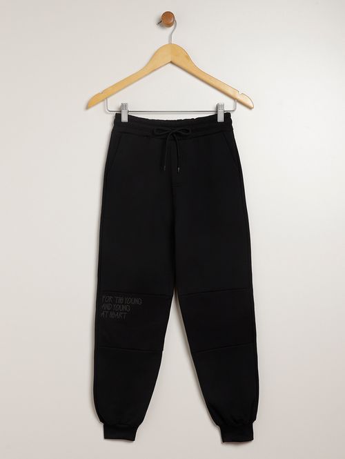 Calça Moletom Juvenil Para Menino - PRETO