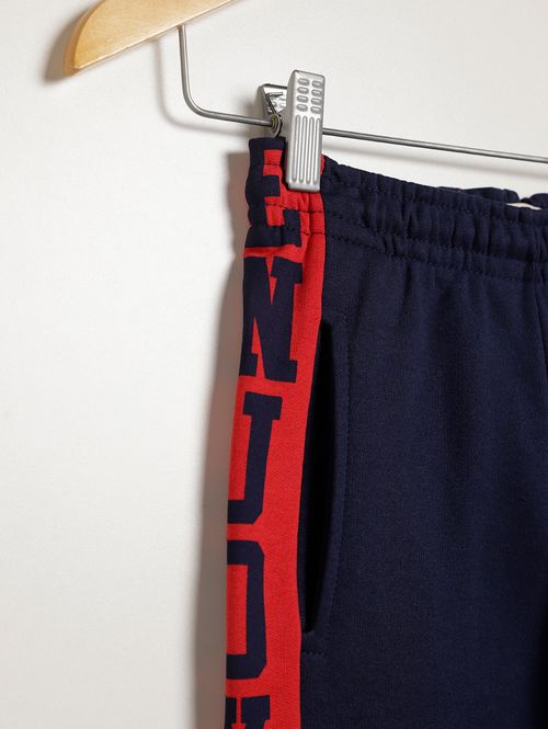 Calça Moletom Com Punho Infantil Para Menino - MARINHO