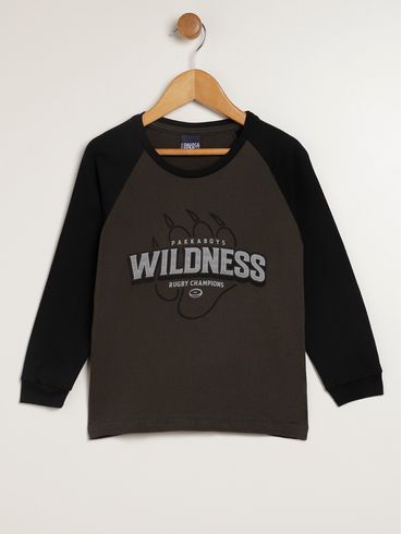 Camiseta Manga Longa Infantil Para Menino - CINZA