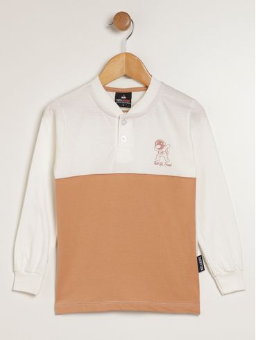 Camiseta Manga Longa Infantil Para Menino - OFF WHITE