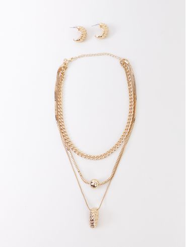 Conjunto Colar e Brinco DOURADO