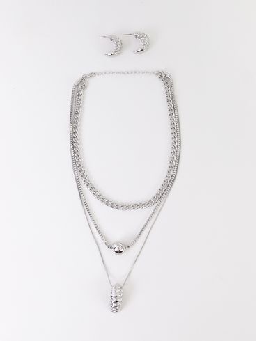 Conjunto Colar e Brinco PRATA