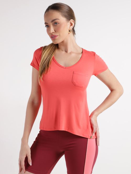 Blusa Manga Curta Autentique Feminina LARANJA