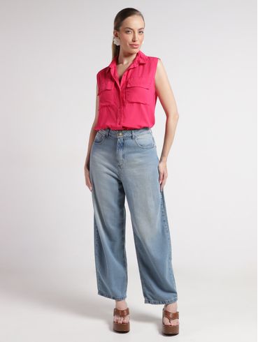 Camisa Regata Alongada Feminina Rosa Pink