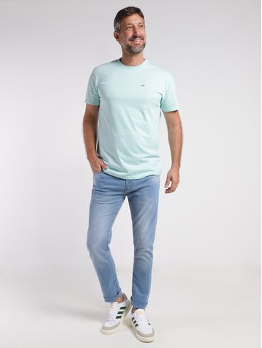Camiseta Básica Manga Curta Masculina AZUL CLARO