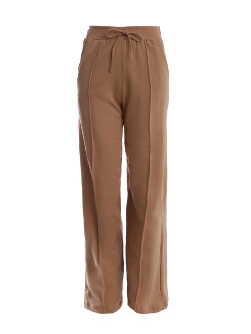 Calça Moletinho Wide Leg Feminina CARAMELO