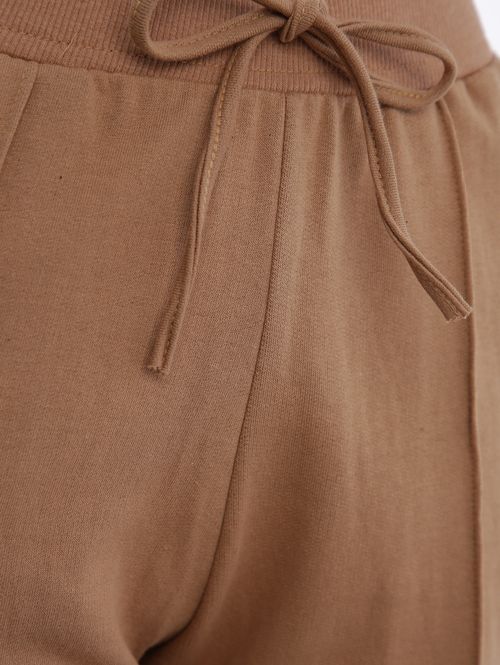 Calça Moletinho Wide Leg Feminina CARAMELO