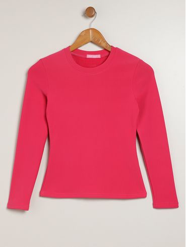 Blusa Manga Longa Juvenil Para Menina - PINK