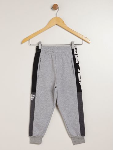 Calça Moletom Com Punho Infantil Para Menino - MESCLA