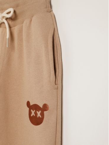 Calça Moletom Com Punho Infantil Para Menino - BEGE