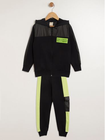 Conjunto Moletom Infantil Para Menino - VERDE/PRETO