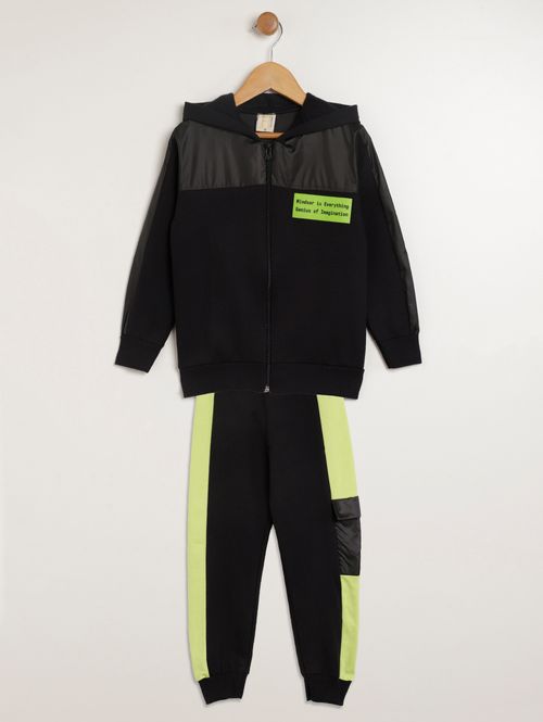 Conjunto Moletom Infantil Para Menino - VERDE/PRETO