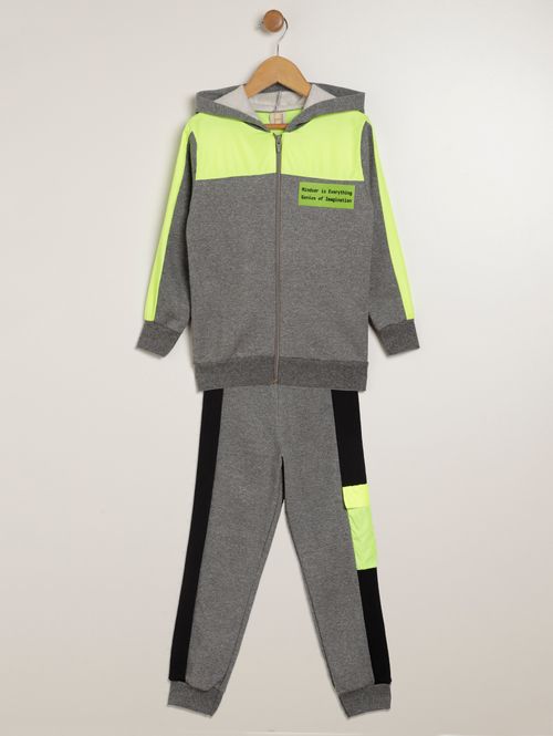 Conjunto Moletom Infantil Para Menino - MESCLA/CHUMBO